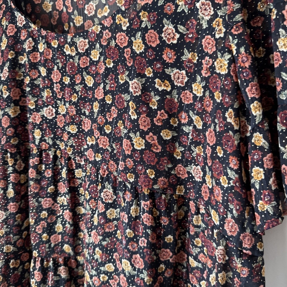 Show Me Your Mumu Valley Mini Dress Black Floral Size M Festival Y2K Sheer Boho - Picture 3 of 12
